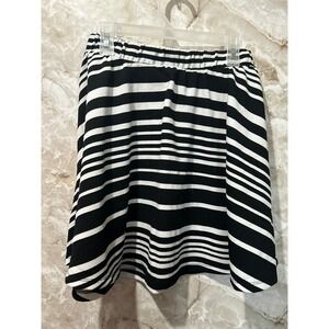 Rue21‎ Striped Mini Skirt Elastic Waist Casual Black White Size S
